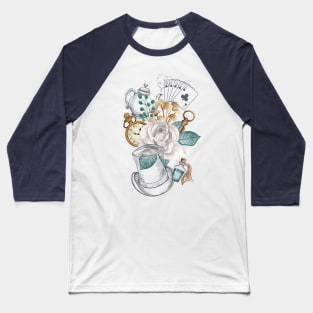 Mad Hatter objects Baseball T-Shirt